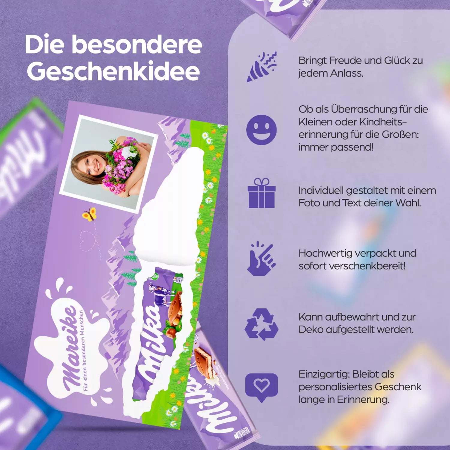 Riesentafel mit Foto