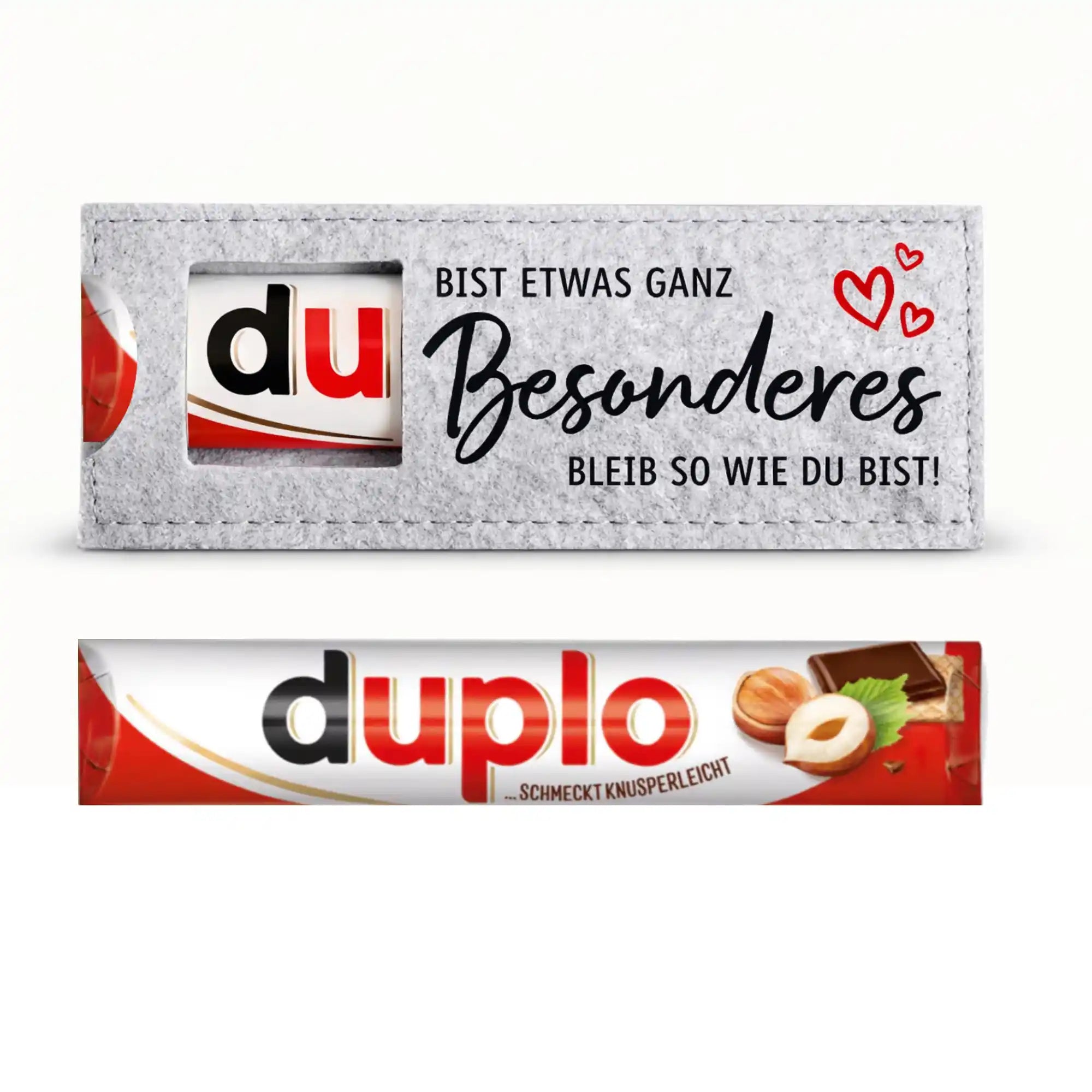 Filz-Geschenktasche inkl. Riegel - du bist etwas ganz besonderes