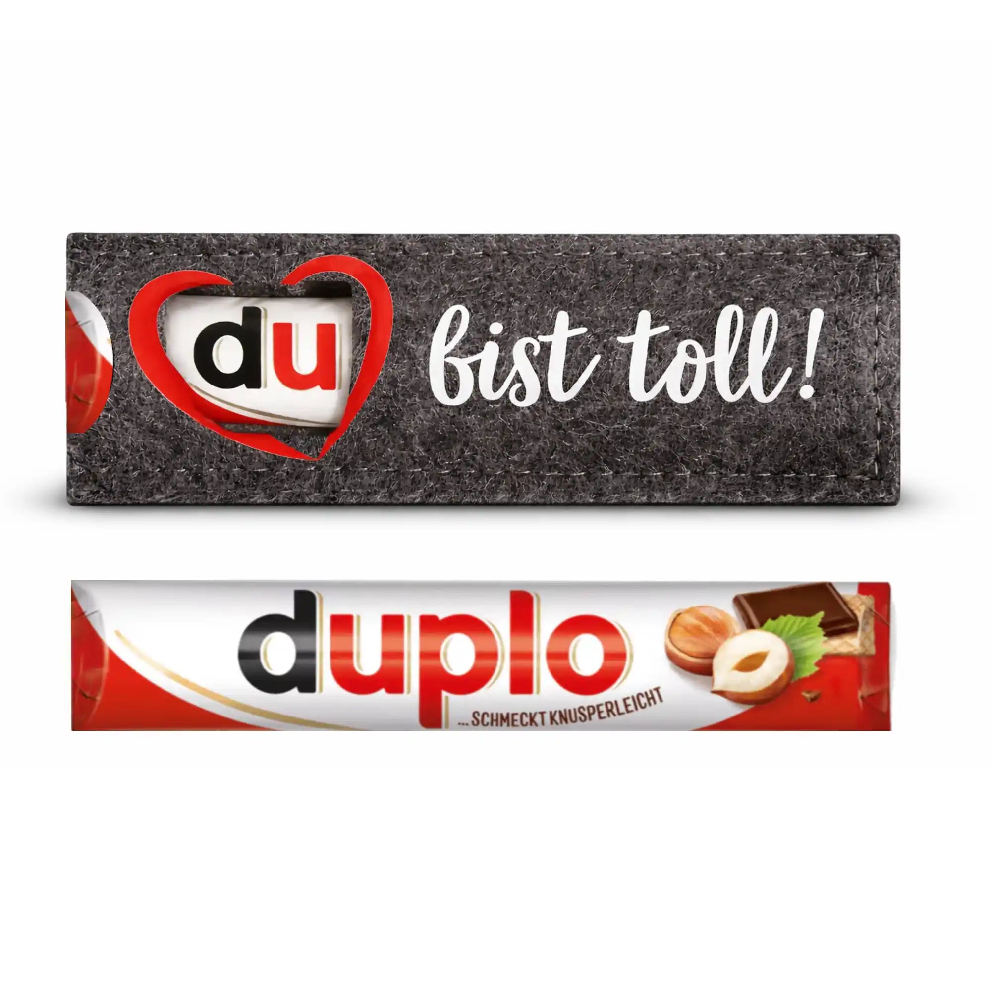 Filz-Geschenktasche inkl. Riegel - du bist toll