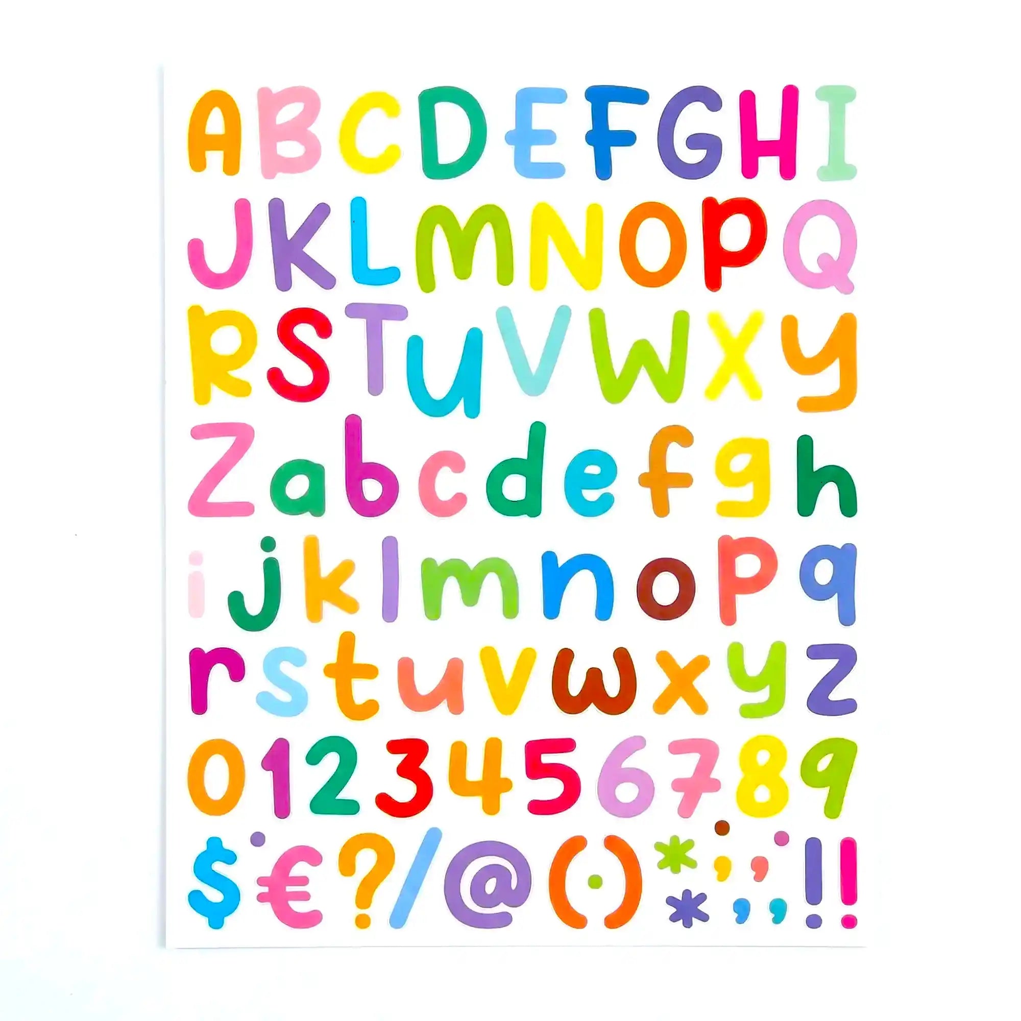 Bunte Buchstaben-Aufkleber [1 Bogen]