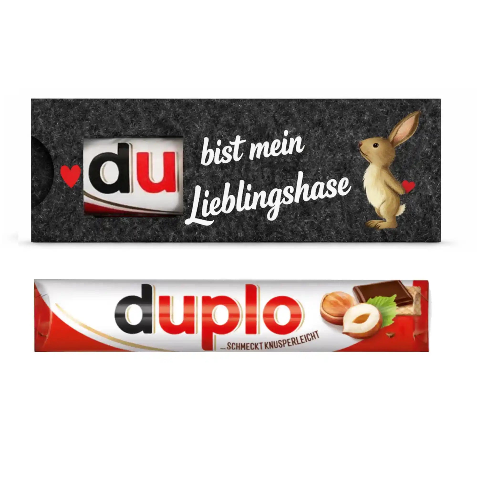 Filz-Geschenktasche inkl. Riegel - Bist mein Lieblingshase