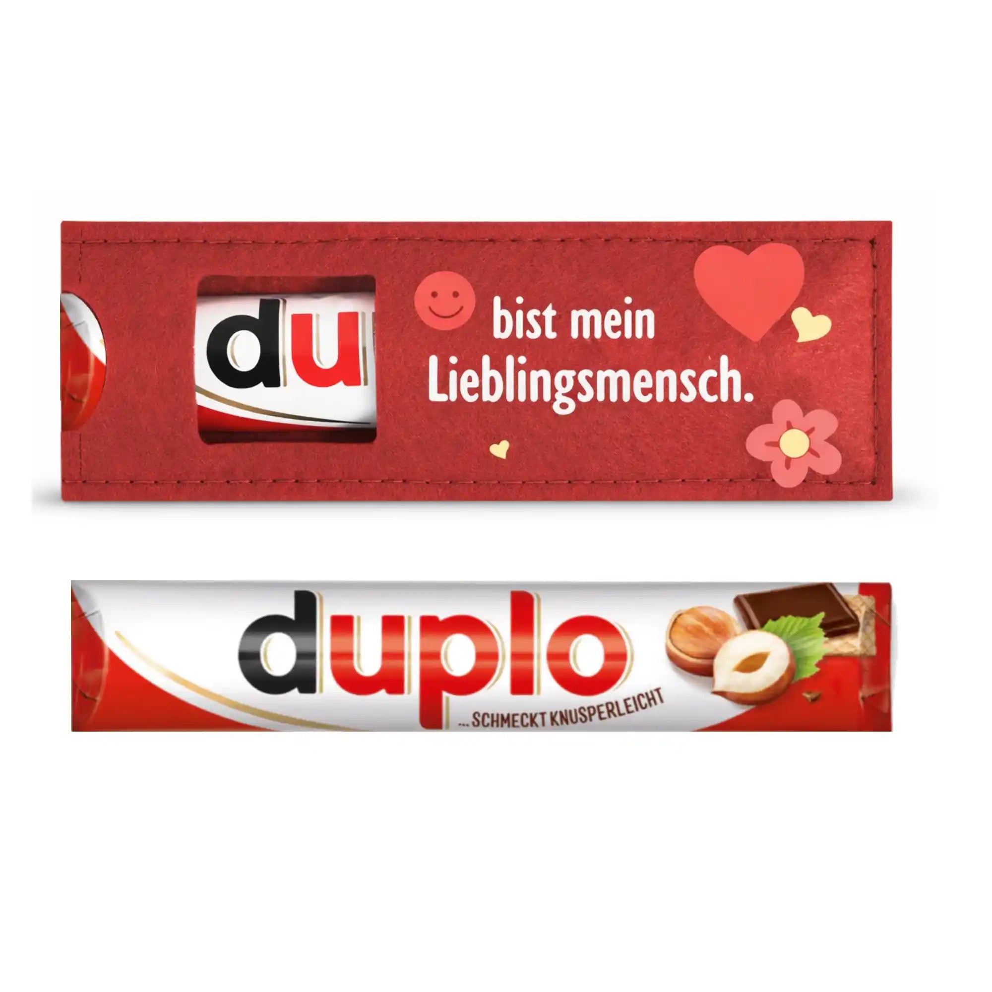 Filz-Geschenktasche inkl. Riegel - du bist mein Lieblingsmensch