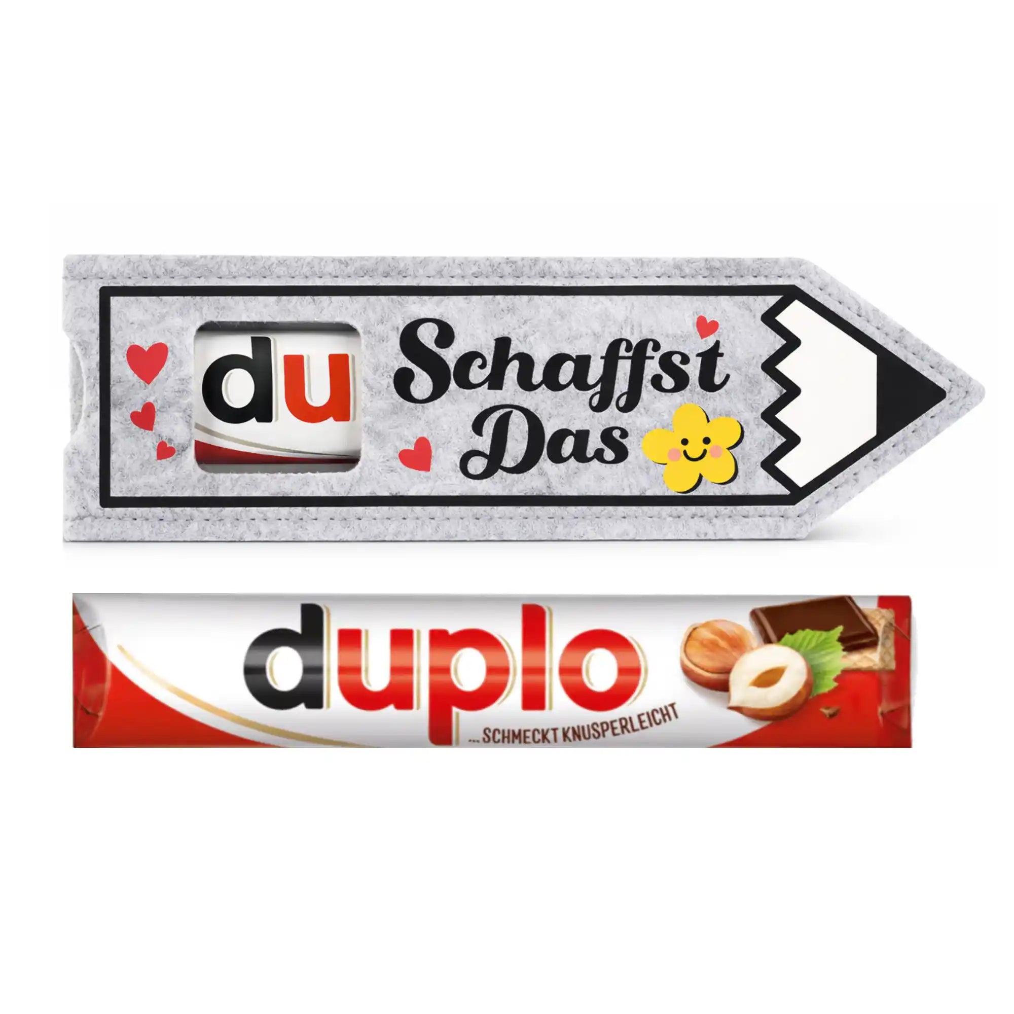 Filz-Geschenktasche inkl. Riegel - du schaffst das