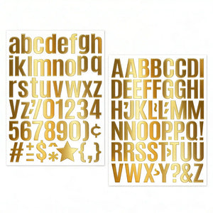 Goldglänzende Buchstaben-Sticker (2 Bögen)